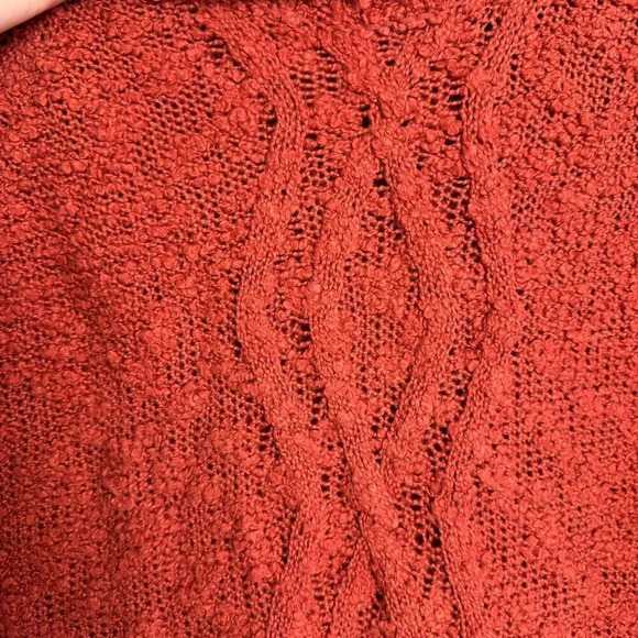 Anthropologie Moth orange/red cowl neck sweater button detail oversize XS M5 - Picture 5 of 9